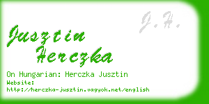 jusztin herczka business card